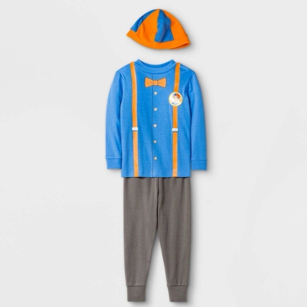 Blippi Chatacter Outfit with Matching Hat Pajama Set Sz 3T